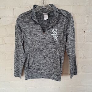Chicago White Sox Youth M (10/12) Grey Quarter Zip Pullover Lightweight